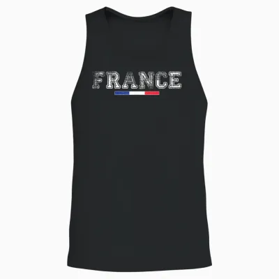 France Flag French Unisex Tank Top - Black