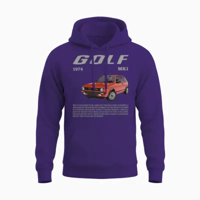 Volkswagen Red Vw Golf Gti M1 with Lettering Unisex Hoodie - Purple