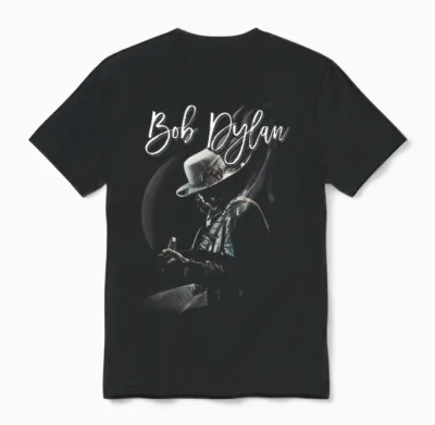 Bob Dylan Unreleased Black T-Shirt, Men's, Small, Short Sleeve, Classic Fit, Crew Neck, Imported Unisex T-Shirt - Black