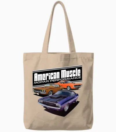 Dodge Muscle Tote Bags - Natural