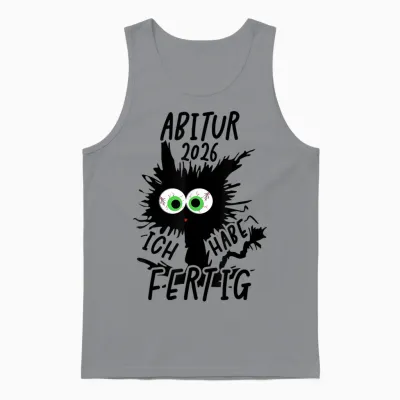 Abitur 2026 T-Shirt with German Text "ich Habe Fertig" Unisex Tank Top - Sport Grey