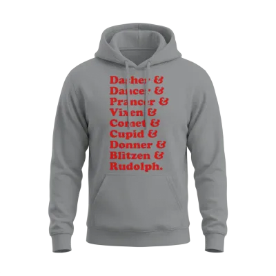Reindeer Names Unisex Hoodie - Sport Grey