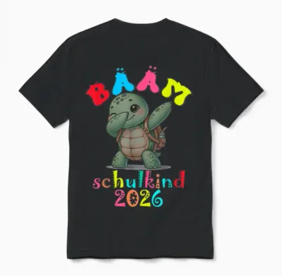 Bäam Für Schulanfang Lustige Schildkröte Unisex T-Shirt - Black