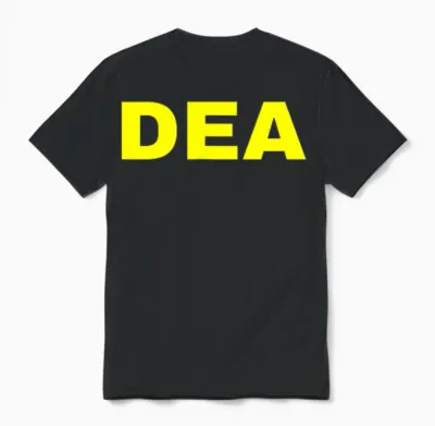 Dea Agent Drug Enforcement Administration Vorderdruck Gelb Unisex T-Shirt - Black