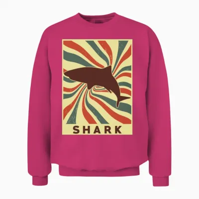 Shark Retro Vintage Unisex Sweatshirt - Heliconia