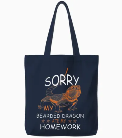 Bearded Dragon Tote Bags - Navy
