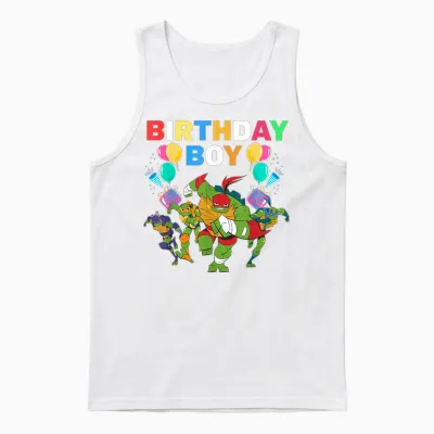 Teenage Mutant Ninja Turtles Birthday Boy Celebration Gift Unisex Tank Top - White