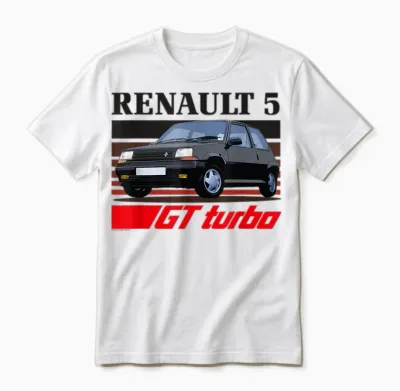 Renault 5 Gt Turbo Gen 2 Retro Hot Hatch Unisex T-Shirt - White
