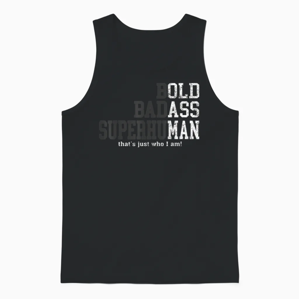 Funny Old Man Saying Gag Gift Birthday for Dad Fathers Day Unisex Tank Top in Black