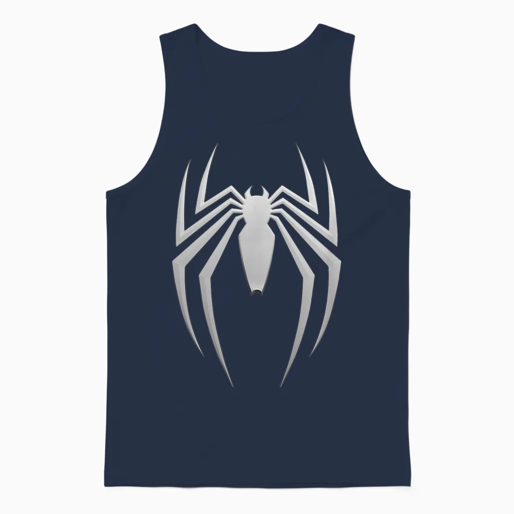 Marvel Spider-Man 2 Game Spider Logo Unisex Tank Top in Navy