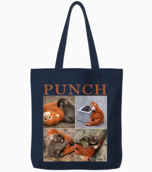 Team Monkey Punch Tote Bags - Navy