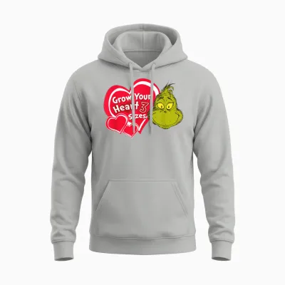 Dr. Seuss Grinch Grow Your Heart Unisex Hoodie - Ash