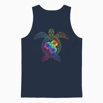 Meeresschildkröte Mandala Schildkröte Tropisches Hawaii Unisex Tank Top - Navy