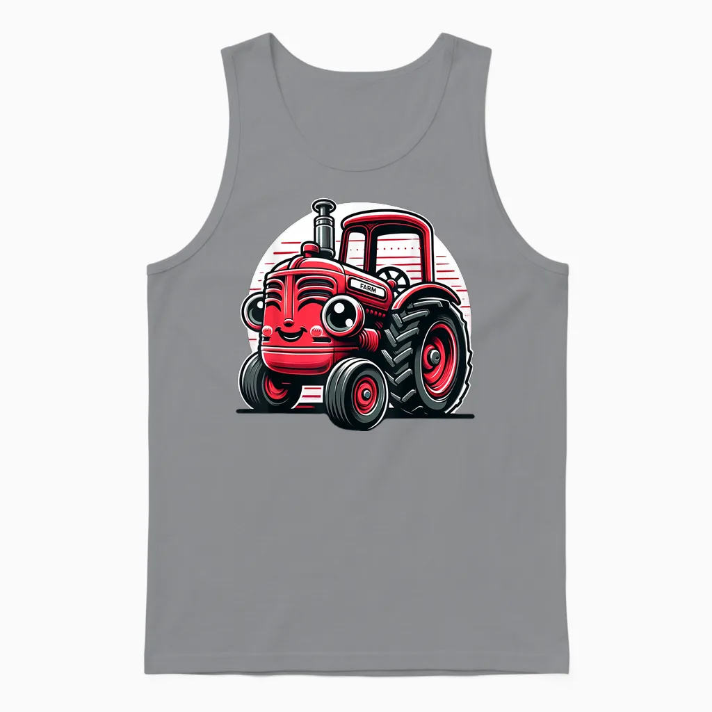 Kleiner Roter Traktor Für Kinder Unisex Tank Top in Sport Grey