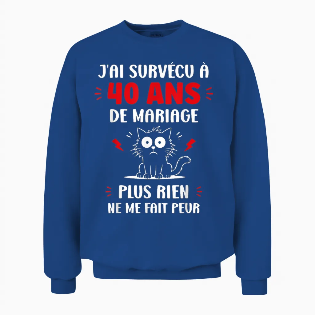 Couple 40 Ans Blague Humour Anniversaire De Mariage 40 Ans Unisex Sweatshirt in Royal