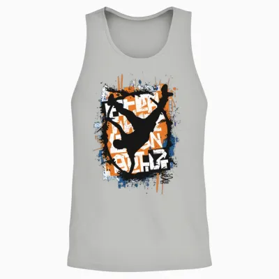 Vintage Hip Hop Rapper-Inspired Urban Art Unisex Tank Top - Ash
