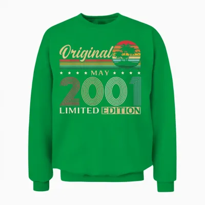 25 Ans Anniversaire Homme Cadeau Mai 2001 Vintage Unisex Sweatshirt - Irish Green