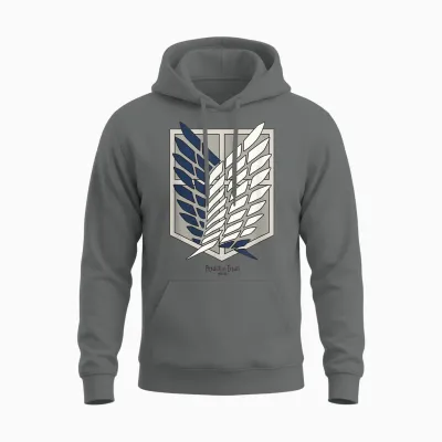 Attack on Titan Scout Regiment Shield Aot Anime Unisex Hoodie - Graphite Heather