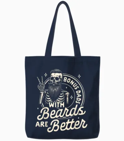 Beau-Père Barbu Les Papas Bonus Avec Des Barbes Sont Meilleurs Tote Bags - Navy