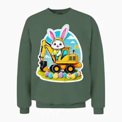 Bagger Osterhase Ostern Jungen Mädchen Kinder Unisex Sweatshirt - Military Green