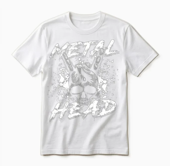 Metal Head - Metal Unisex T-Shirt in White