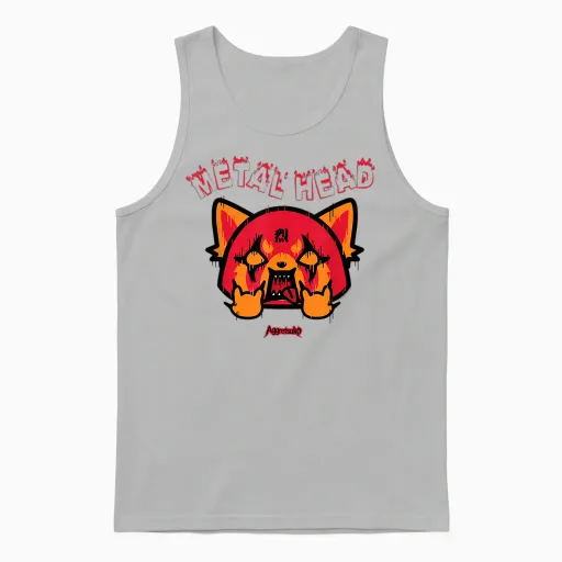 Aggretsuko Rage Metal Head Unisex Tank Top in Ash