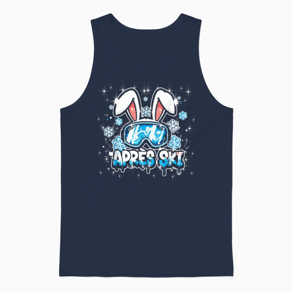 Cool Apres-Ski Crew Spruch Bunny Ski-Hase Sekt Prosecco Beer Unisex Tank Top in Navy