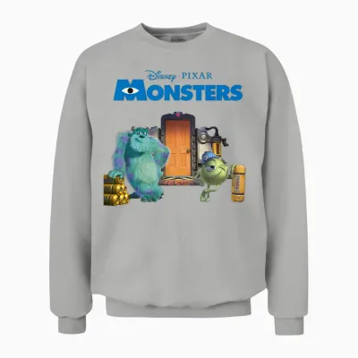 Disney Monsters Inc. Scream Factory Graphic T-Shirt, Black, S Unisex Sweatshirt - Ash