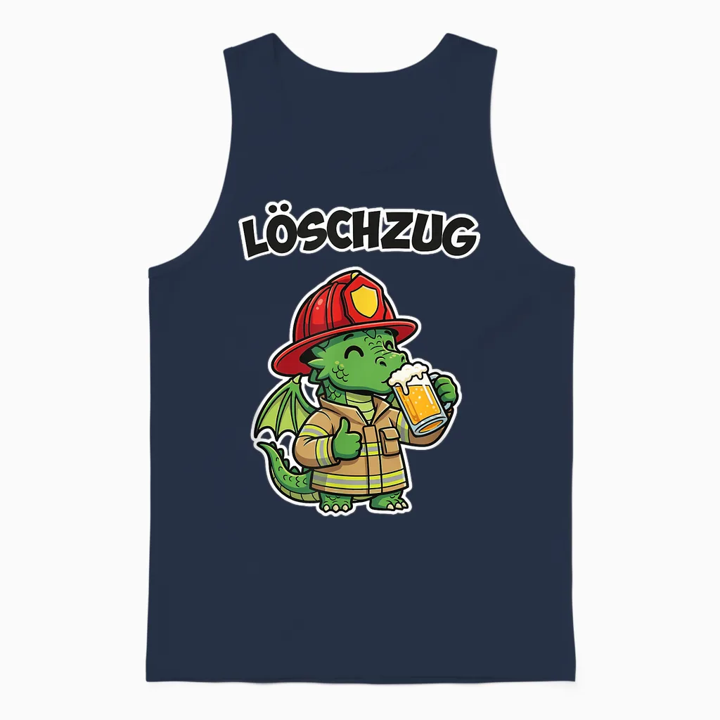 Feuerwehr Drache Mit Bier Löschzug - Lustiges Feuerwehrteam Unisex Tank Top in Navy