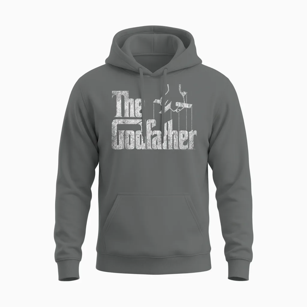 The Godfather T-Shirt - Herren, Schwarz, S, Kurzarm, Klassische Passform, Offizielles 'the Godfather' Logo Unisex Hoodie in Graphite Heather