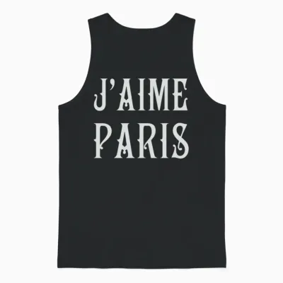 J'aime Paris: Elegant Love Unisex Tank Top - Black