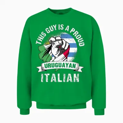 Uruguay Flag Italy Grown Men Boys Guy Citizen Unisex Sweatshirt - Irish Green