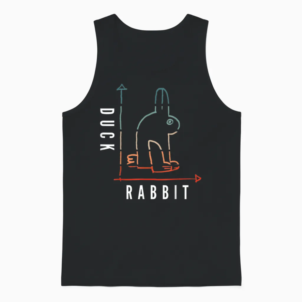 Duck Rabbit Graph Science Nerd Mathematik Geek Physik Philosoph Unisex Tank Top in Black