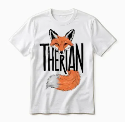 Mask Therian Fox T-Shirt, White, S Unisex T-Shirt - White