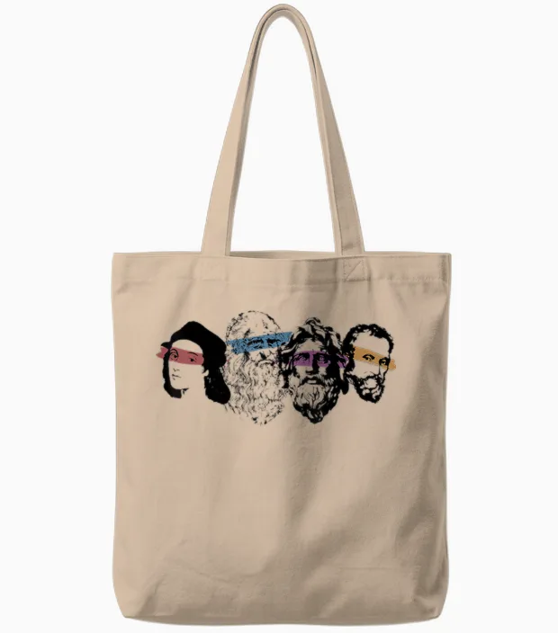 Renaissance-Ninja-Künstler-Shirt Zum Zeichnen Tote Bags in Natural