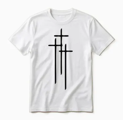 3 Crosses ( Vector Graphic ) Unisex T-Shirt - White