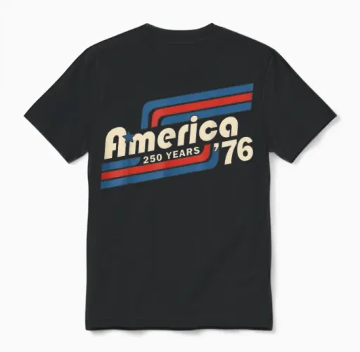 America Retro 250 Years 250th Anniversary Usa 1776 2026 Unisex T-Shirt - Black