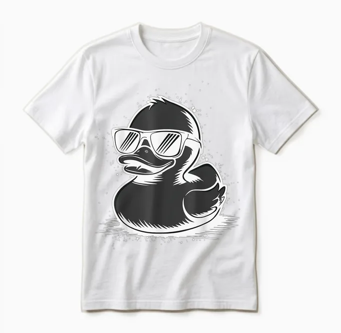 Canard Avec Des Lunettes De Soleil Unisex T-Shirt in White