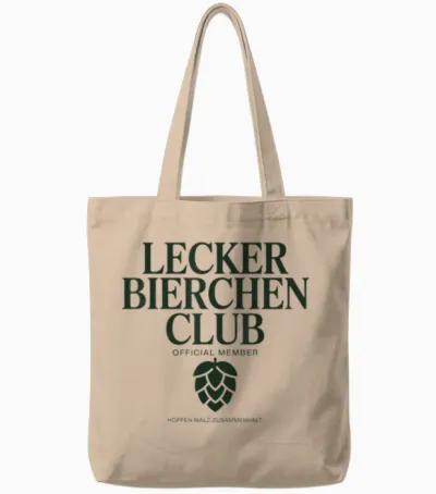 Lecker Bierchen Club Official Member Bier Humor Tote Bags - Natural