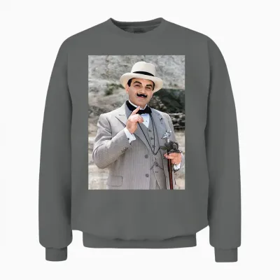 David Suchet Dans Le Rôle De Poirot Agatha Christie 1993 Unisex Sweatshirt - Graphite Heather