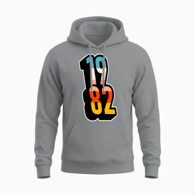1982 Retro Stripes Unisex Hoodie - Sport Grey