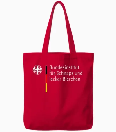 Bundesinstitut Für Schnaps Und Lecker Bierchen Tote Bags - Red