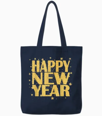 Happy New Year 2026 New Years Eve Party Countdown Fireworks Tote Bags - Navy