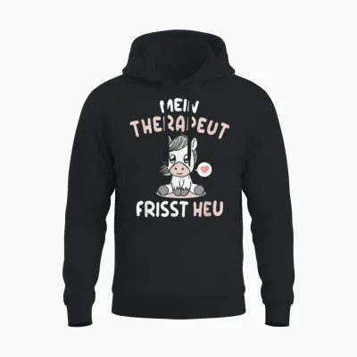 Mein Therapeut Frisst Heu Pferd Reiterin Reiten Pferde Unisex Hoodie - Black