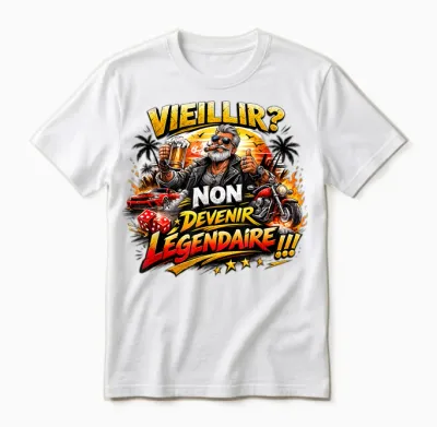 Cadeau Anniversaire Homme Original Humour Devenir Légendaire Unisex T-Shirt - White