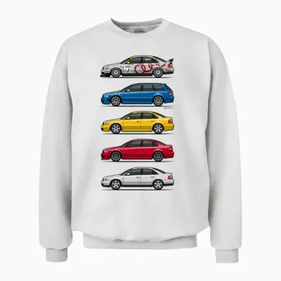 Stack of Audi A4 B5 Unisex Sweatshirt - White