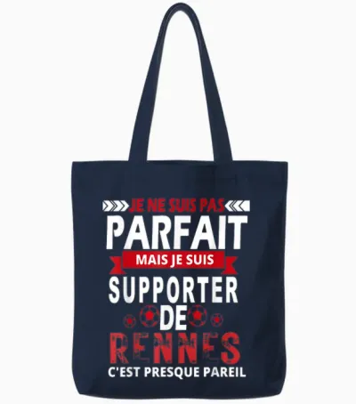 Gift Supporter Reindeer Football Rennais Humour Original Tote Bags - Navy