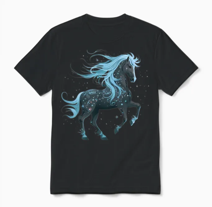 Star Horse - Lovers Unisex T-Shirt in Black
