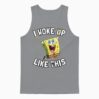 Mademark X Spongebob Squarepants - Spongebob Squarepants I Woke Up Like This Unisex Tank Top - Sport Grey