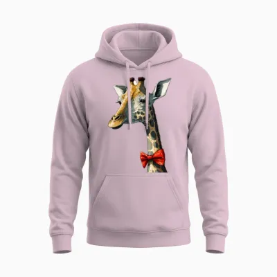 Funny Girafe Unisex Hoodie - Light Pink